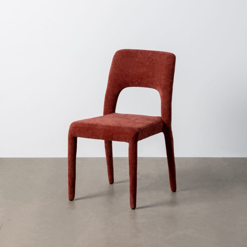 Chaise salon moderne en Tissu Rouge...