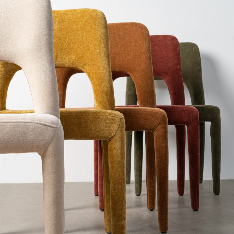 Chaise salon moderne en Tissu Rouge...