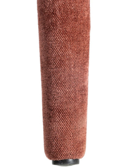 Chaise salon moderne en Tissu Rouge bordeaux Métal Lyora (Lot de 4)