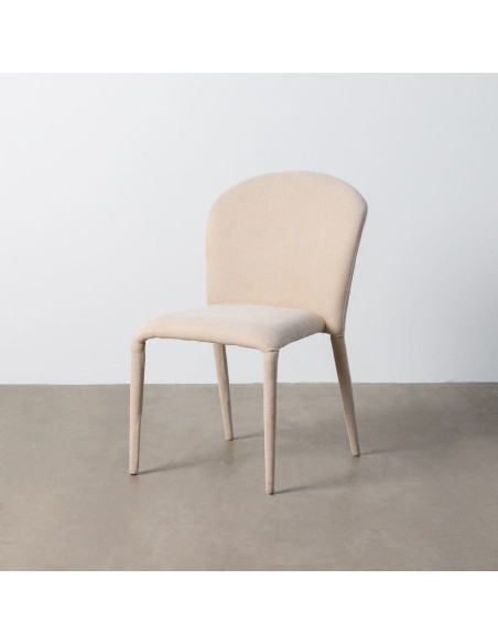 Chaise minimaliste en Tissu Gris Métal Muraya (Lot de 4)