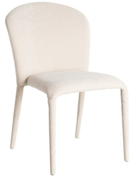 Chaise minimaliste en Tissu Gris Métal Muraya (Lot de 4)