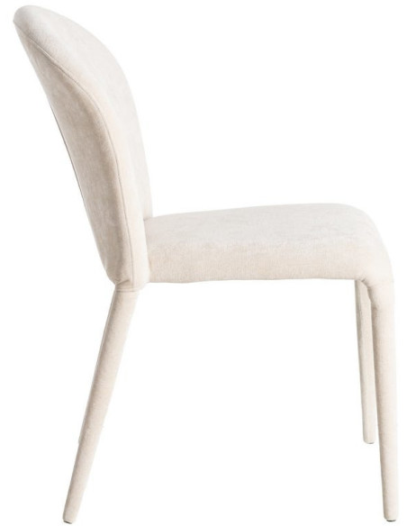 Chaise minimaliste en Tissu Gris Métal Muraya (Lot de 4)