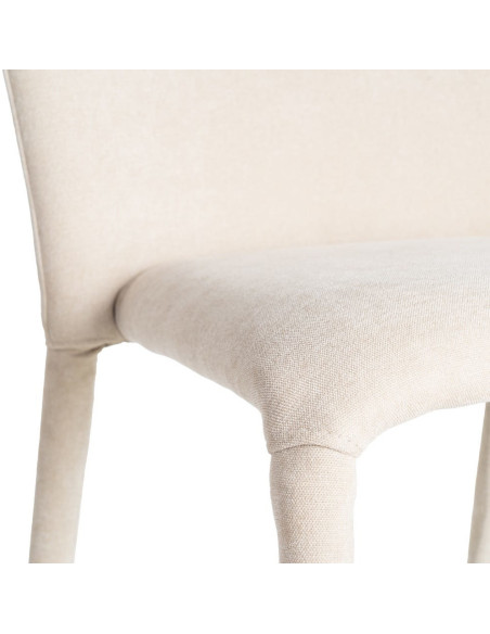 Chaise minimaliste en Tissu Gris Métal Muraya (Lot de 4)