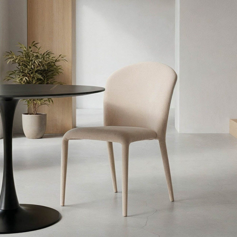 Chaise minimaliste en Tissu Gris...