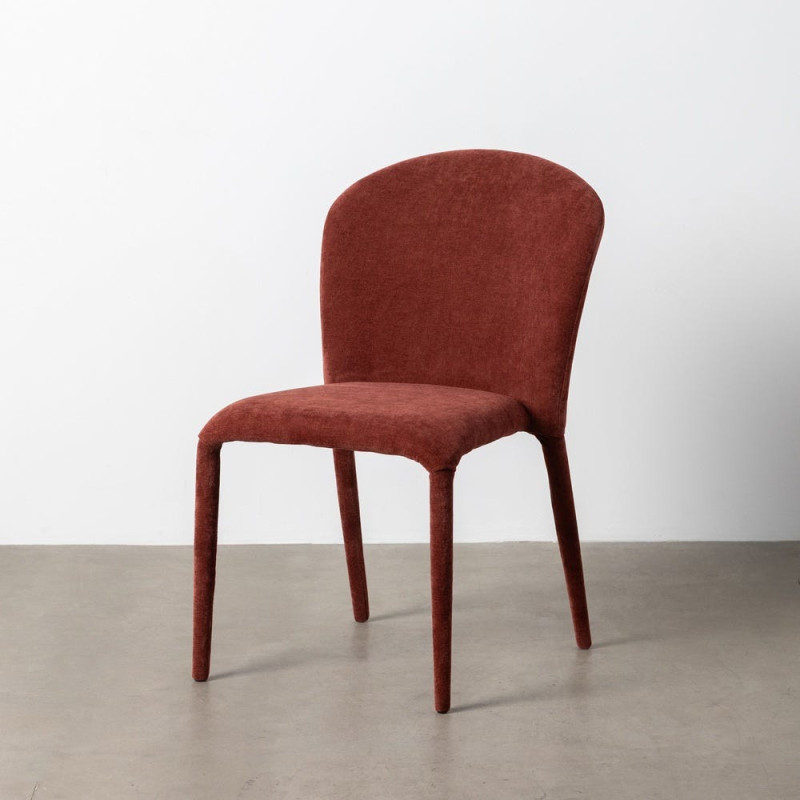 Chaise minimaliste en Tissu Rouge...