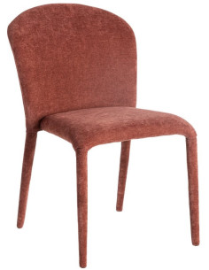 Chaise minimaliste en Tissu Rouge bordeaux Métal Muraya...