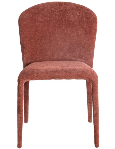 Chaise minimaliste en Tissu Rouge bordeaux Métal Muraya (Lot de 4)