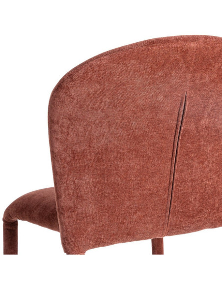 Chaise minimaliste en Tissu Rouge bordeaux Métal Muraya (Lot de 4)