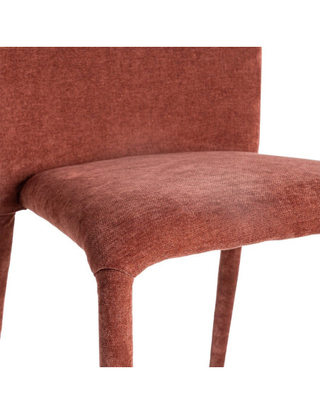 Chaise minimaliste en Tissu Rouge bordeaux Métal Muraya (Lot de 4)