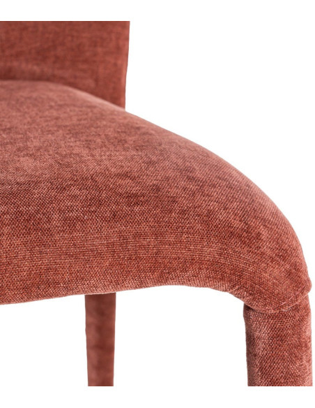 Chaise minimaliste en Tissu Rouge bordeaux Métal Muraya (Lot de 4)