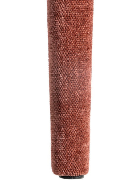 Chaise minimaliste en Tissu Rouge bordeaux Métal Muraya (Lot de 4)