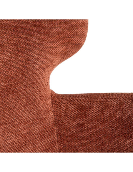 Fauteuil de table moderne mid-century Tissu Rouge bordeaux Métal Noir Gavelo (Lot de 2)