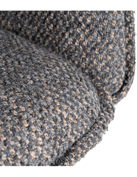 Fauteuil de table industriel chic Tissu Gris Métal Noir Ulrano (Lot de 2)