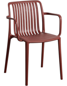 Fauteuil de table extérieur design en Polypropylène Rouge...