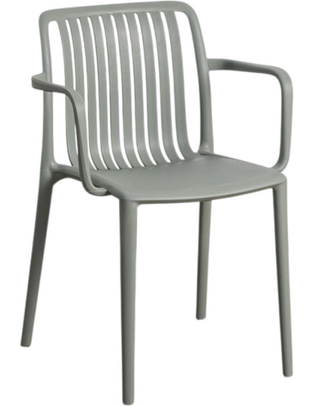 Fauteuil de table extérieur design en Polypropylène Vert Ihlaya (Lot de 4)