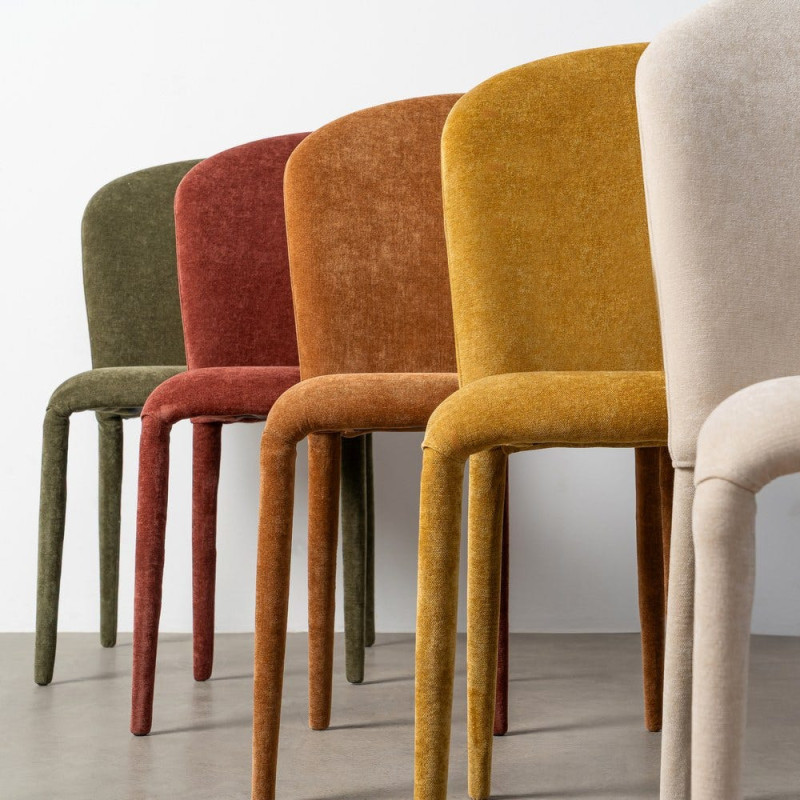 Chaise minimaliste en Tissu Marron...