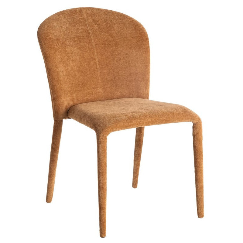 Chaise minimaliste en Tissu Marron...