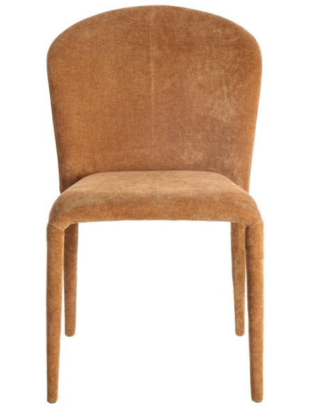 Chaise minimaliste en Tissu Marron Métal Muraya (Lot de 4)