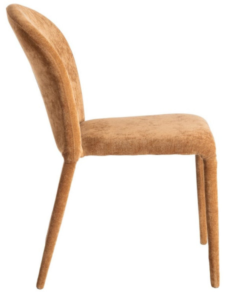 Chaise minimaliste en Tissu Marron Métal Muraya (Lot de 4)