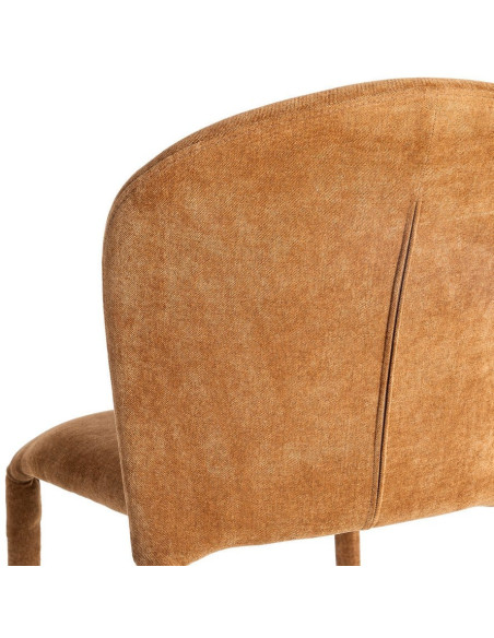 Chaise minimaliste en Tissu Marron Métal Muraya (Lot de 4)