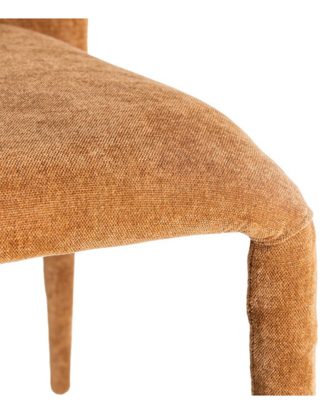 Chaise minimaliste en Tissu Marron Métal Muraya (Lot de 4)