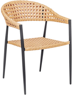 Chaise de jardin design Rotin synthétique Naturel Cannage...