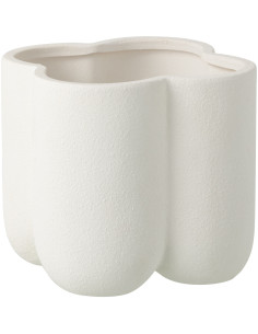 Cache-pot design Fleur Argile Blanc Buddy 