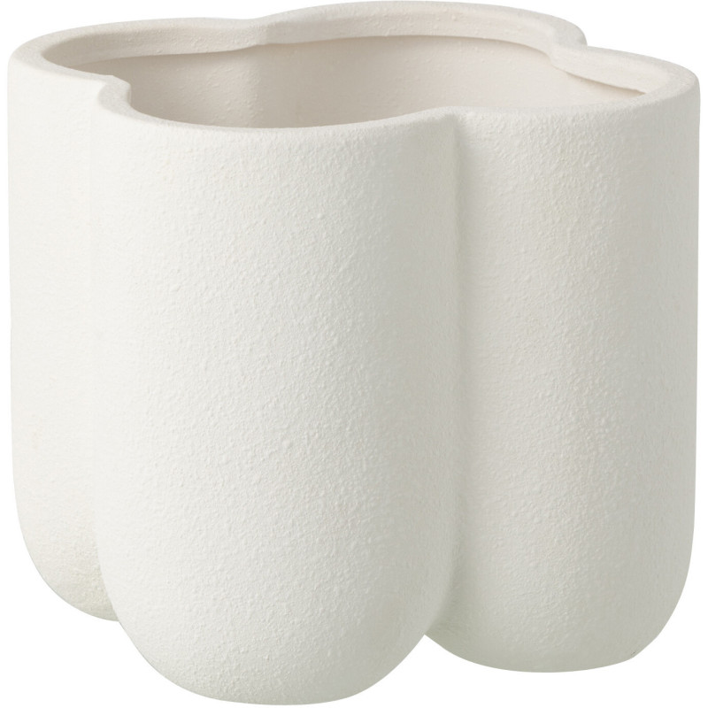 Cache-pot design Fleur Argile Blanc Buddy 