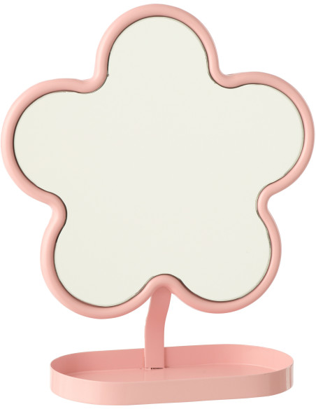 Miroir à poser design Fleur Métal Blanc Clorélie 