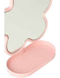 Miroir à poser design Fleur Métal Blanc Clorélie 