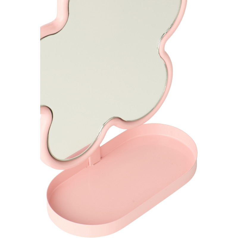 Miroir à poser design Fleur Métal Blanc Clorélie 