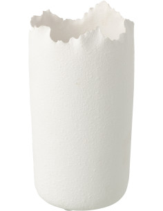 Vase design irrégulier Organique Argile Blanc Calcis J-Line - 1