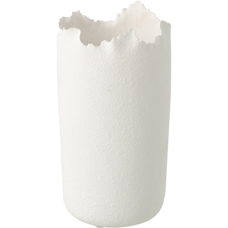 Vase design irrégulier Organique Argile Blanc Calcis J-Line - 1
