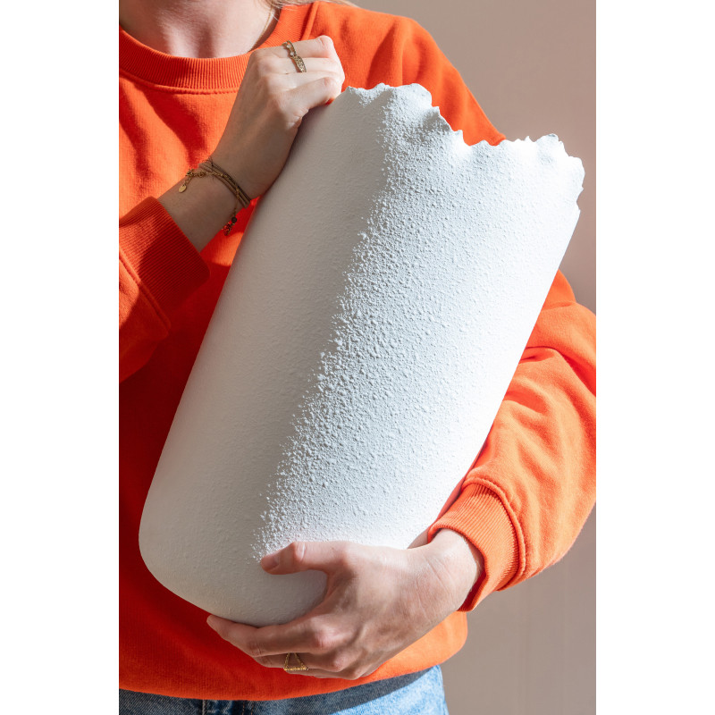 Vase design irrégulier Organique Argile Blanc Calcis J-Line - 2