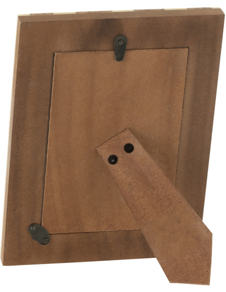 Cadre photo artisanal chic pour photo 10x15 Bois MDF Naturel Blanc Ibi 