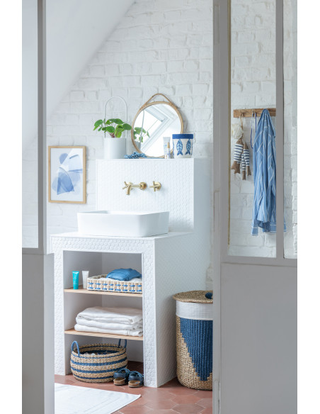 Miroir mural bohème Rond 39x44 Rotini Naturel Jordan 