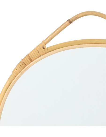 Miroir mural bohème Rond 39x44 Rotini Naturel Jordan 
