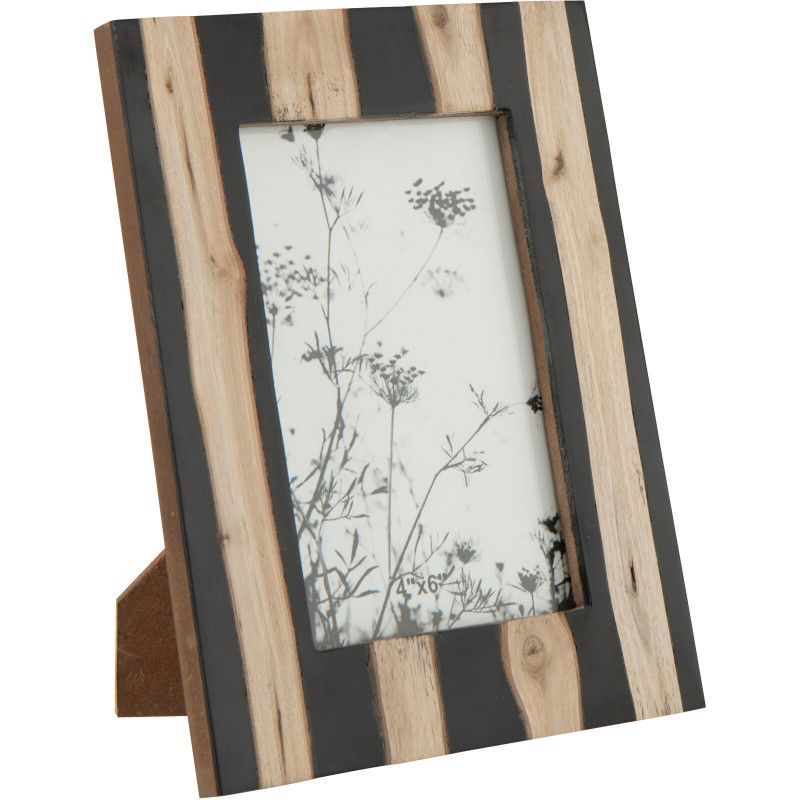 Cadre photo ethnique chic pour photo 10x15 Bois MDF Noir Naturel Elyon 