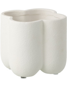 Cache-pot design Fleur Argile Blanc Buddy 