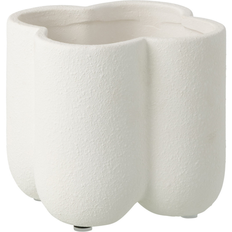 Cache-pot design Fleur Argile Blanc Buddy 