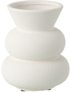 Vase design irrégulier Cône Argile Blanc Minéra 