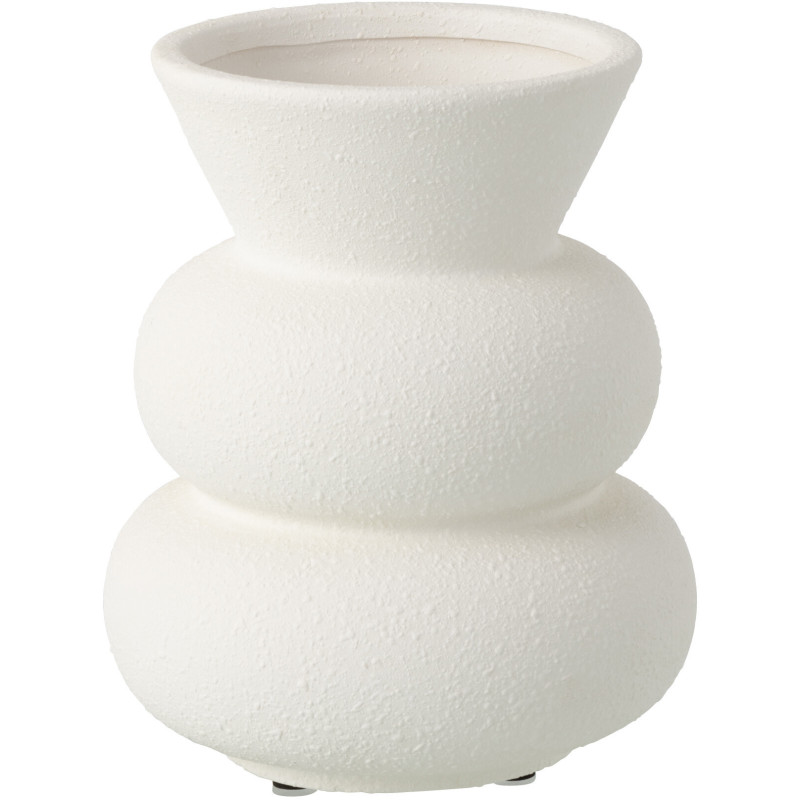 Vase design irrégulier Cône Argile Blanc Minéra 