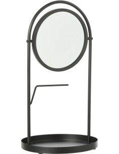 Miroir à poser design Rond Métal Noir Axys 