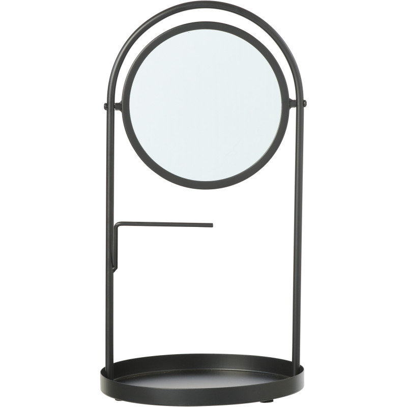 Miroir à poser design Rond Métal Noir Axys 