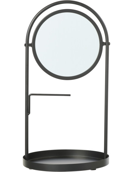 Miroir à poser design Rond Métal Noir Axys 