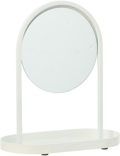 Miroir à poser design Rond Métal Blanc Noéa 