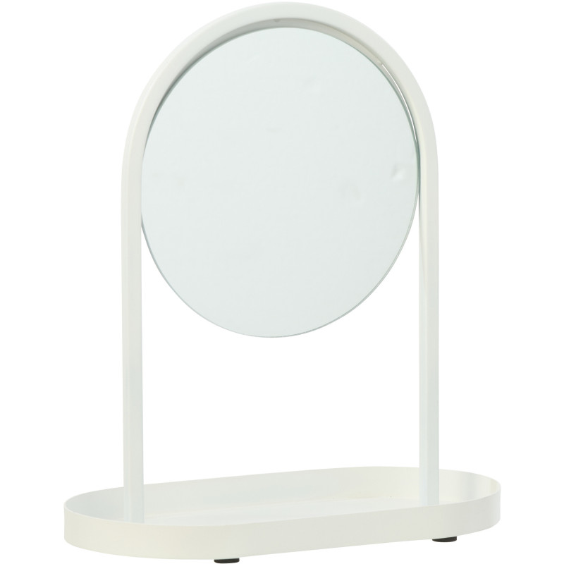 Miroir à poser design Rond Métal Blanc Noéa 