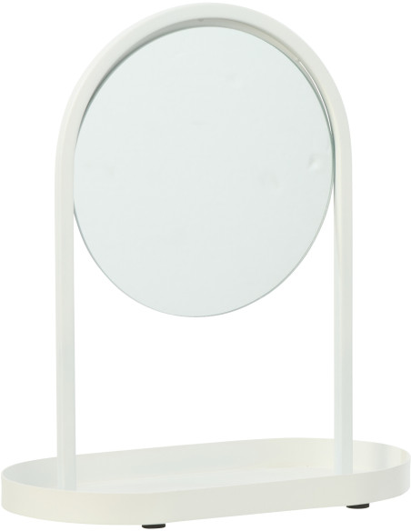 Miroir à poser design Rond Métal Blanc Noéa 