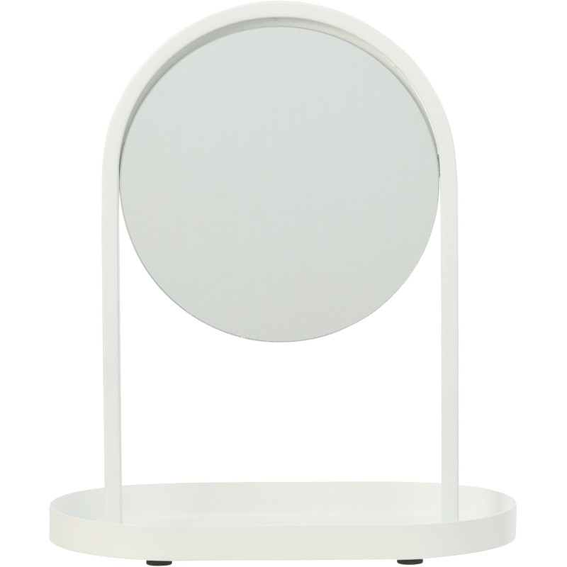 Miroir à poser design Rond Métal Blanc Noéa 