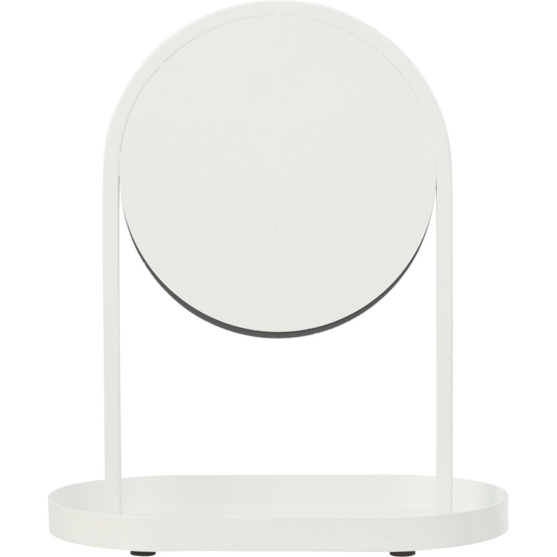 Miroir à poser design Rond Métal Blanc Noéa 